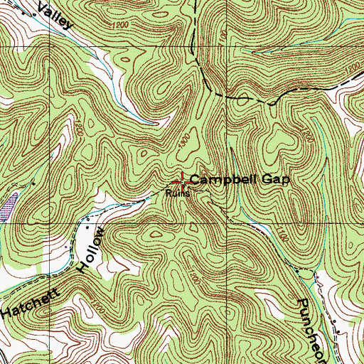 Topographic Map of Campbell Gap, TN