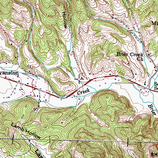 Topographic Map of Campbell Hollow, TN