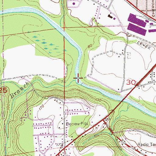 Topographic Map of Threemile Branch, AL