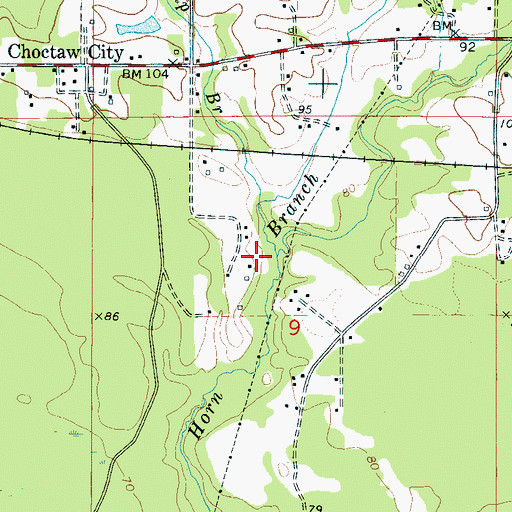 Topographic Map of Threemile Branch, AL