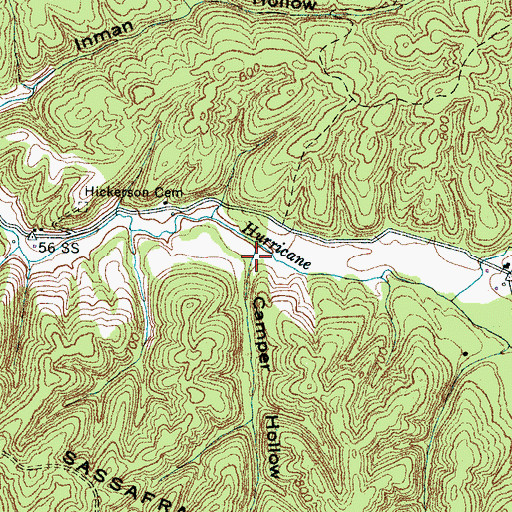 Topographic Map of Camper Hollow, TN