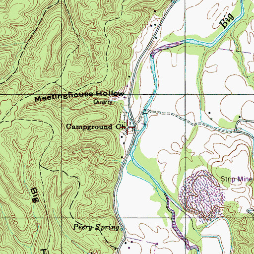 Topographic Map of Campground Church, TN