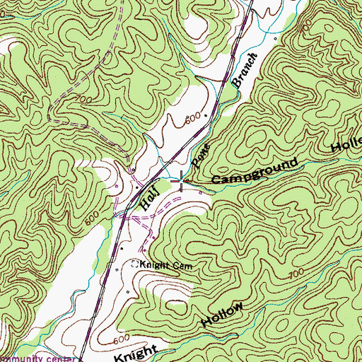 Topographic Map of Campground Hollow, TN