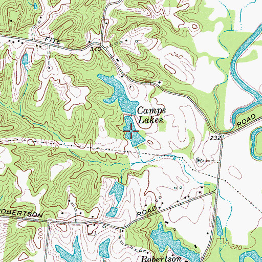 Topographic Map of Camps Lakes, TN