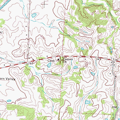 Topographic Map of Canaan Church, TN
