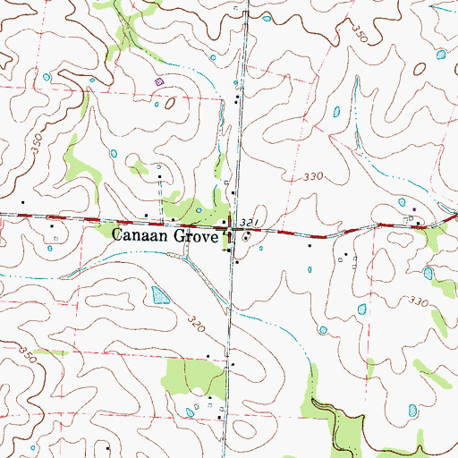 Topographic Map of Canaan Grove, TN