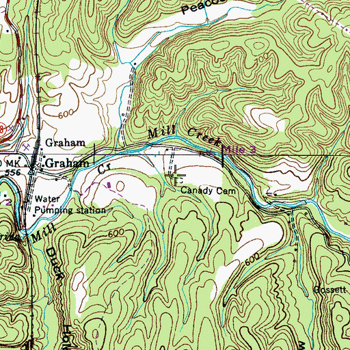 Topographic Map of Canady Cemetery, TN