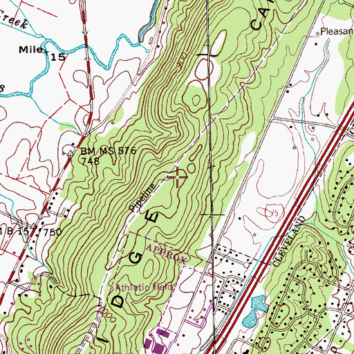 Topographic Map of Candies Creek Ridge, TN