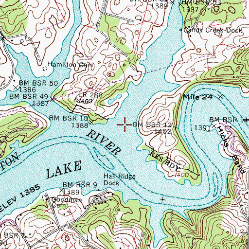 Topographic Map of Candy Creek, TN