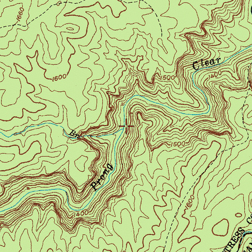 Topographic Map of Cane Branch, TN