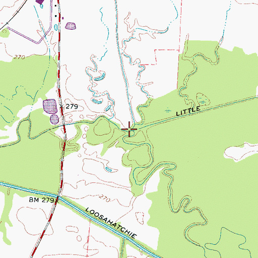 Topographic Map of Cane Creek, TN