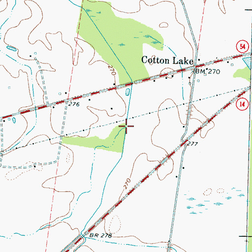 Topographic Map of Cane Creek, TN