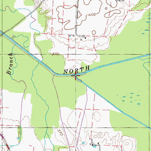 Topographic Map of Cane Creek, TN