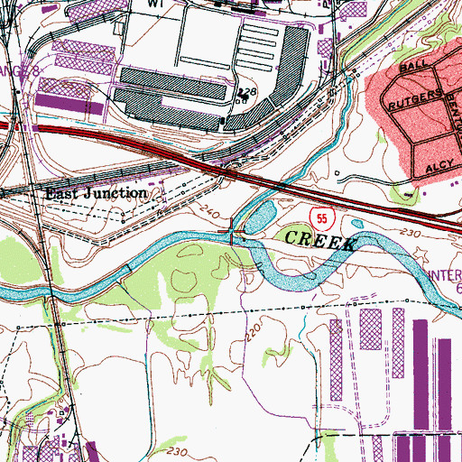 Topographic Map of Cane Creek, TN