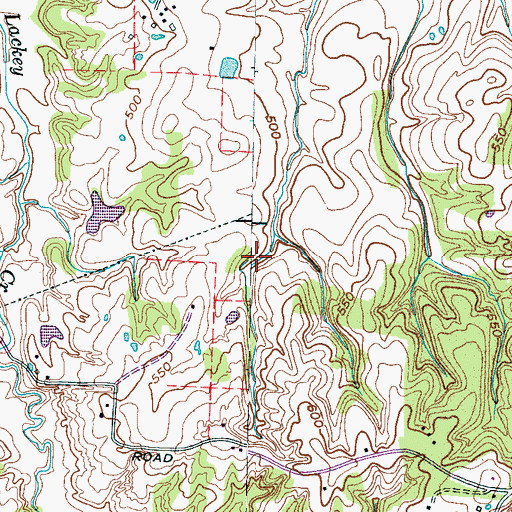 Topographic Map of Cane Creek, TN