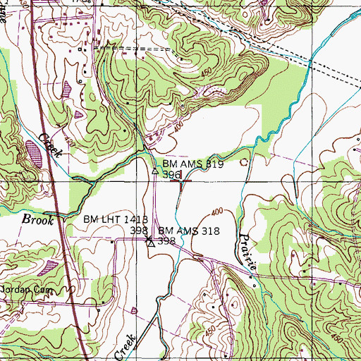 Topographic Map of Cane Creek, TN