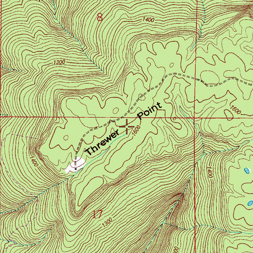 Topographic Map of Threwer Point, AL
