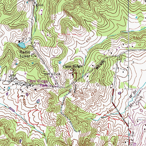 Topographic Map of Cane Ridge Church, TN