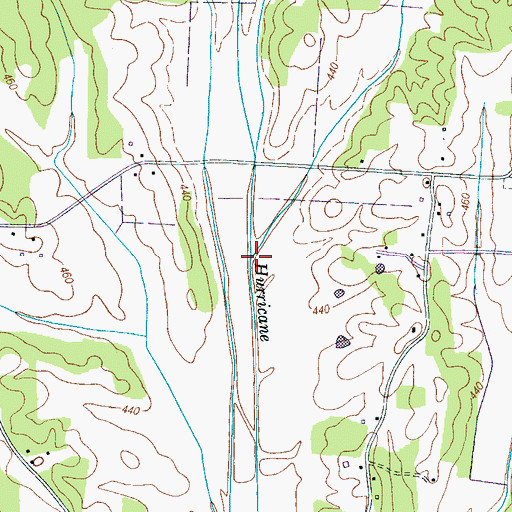 Topographic Map of Caney Branch, TN