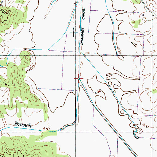 Topographic Map of Caney Branch, TN