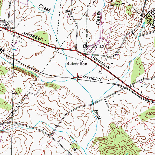 Topographic Map of Caney Fork, TN