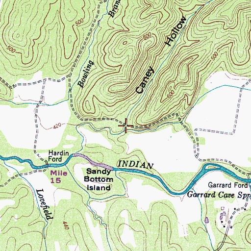 Topographic Map of Caney Hollow, TN
