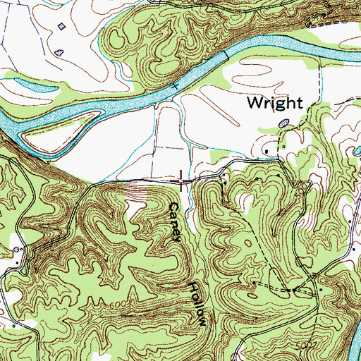 Topographic Map of Caney Hollow, TN