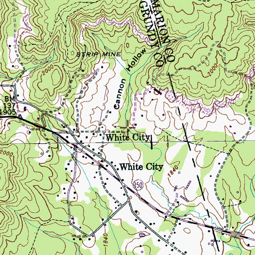 Topographic Map of Cannon Hollow, TN