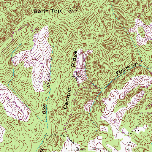 Topographic Map of Cannon Ridge, TN