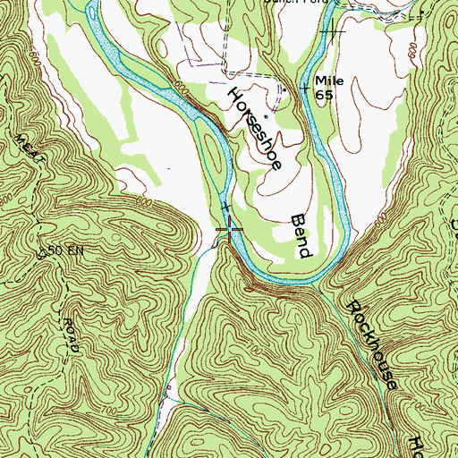 Topographic Map of Canoe Branch, TN