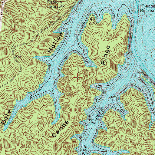 Topographic Map of Canoe Ridge, TN