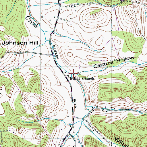 Topographic Map of Cantrell Hollow, TN