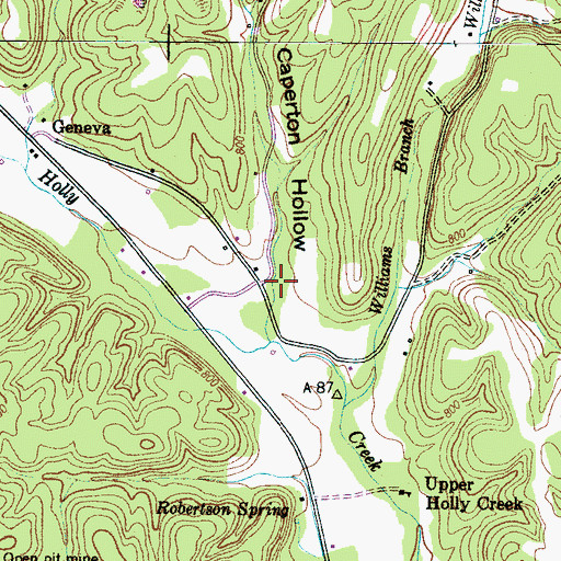Topographic Map of Caperton Hollow, TN