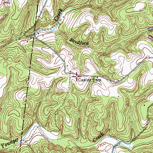 Topographic Map of Capley Cemetery, TN