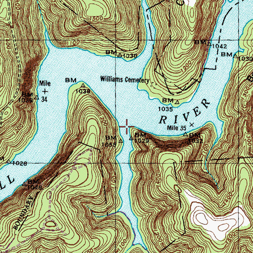 Topographic Map of Capps Creek, TN
