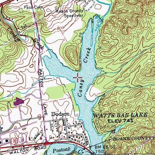Topographic Map of Cardiff Creek, TN