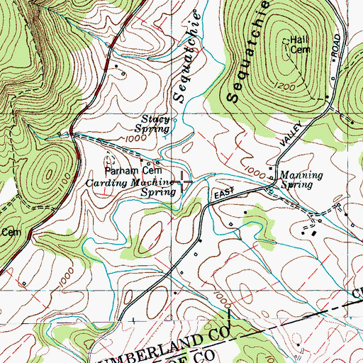 Topographic Map of Carding Machine Spring, TN