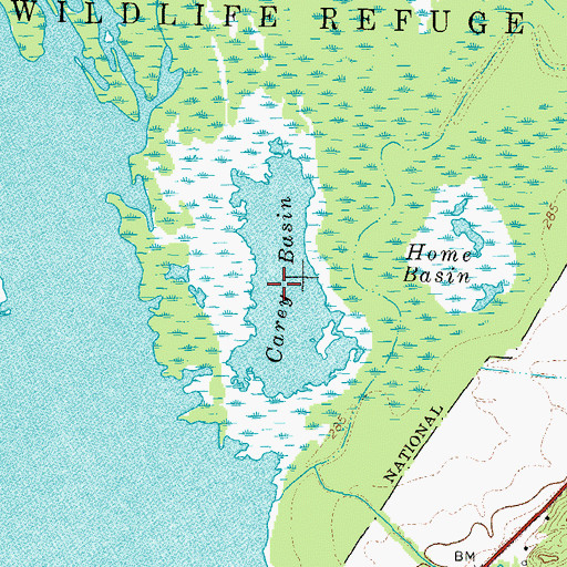 Topographic Map of Carey Basin, TN
