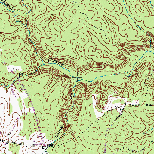 Topographic Map of Carney Hollow, TN