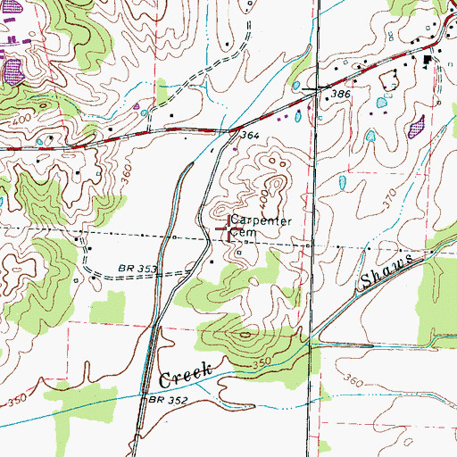 Topographic Map of Carpenter Cemetery, TN