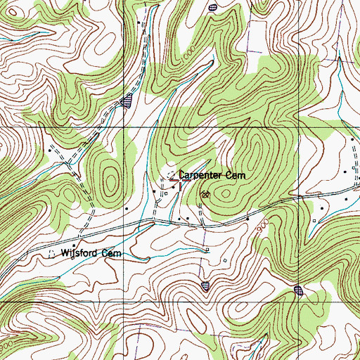 Topographic Map of Carpenter Cemetery, TN