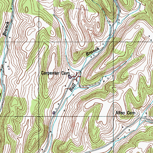 Topographic Map of Carpenter Cemetery, TN