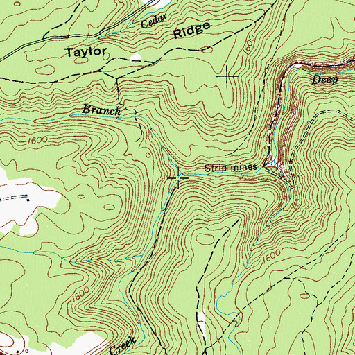 Topographic Map of Carr Branch, TN