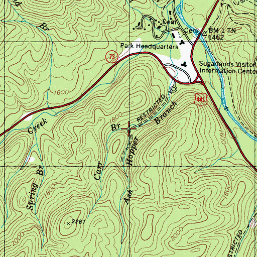 Topographic Map of Carr Branch, TN