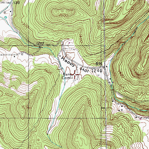 Topographic Map of Carr Cemetery, TN