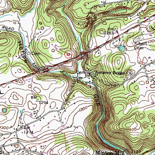 Topographic Map of Carr Hollow, TN