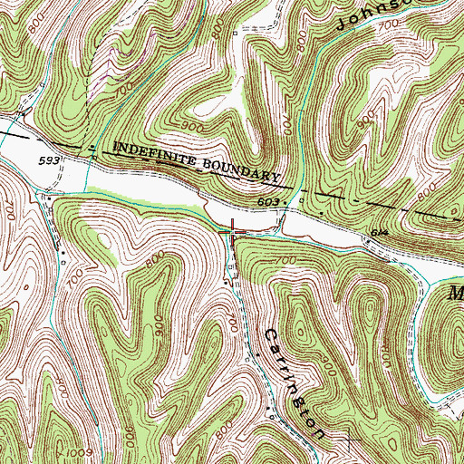 Topographic Map of Carrington Hollow, TN