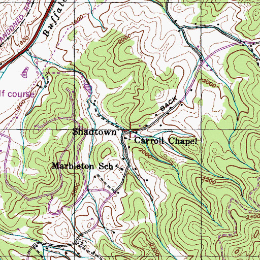 Topographic Map of Carroll Chapel, TN