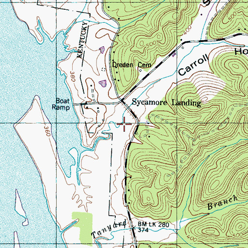 Topographic Map of Carroll Hollow, TN