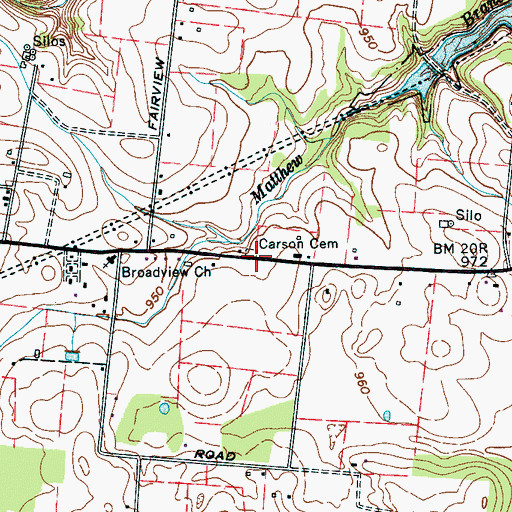 Topographic Map of Carson Cemetery, TN